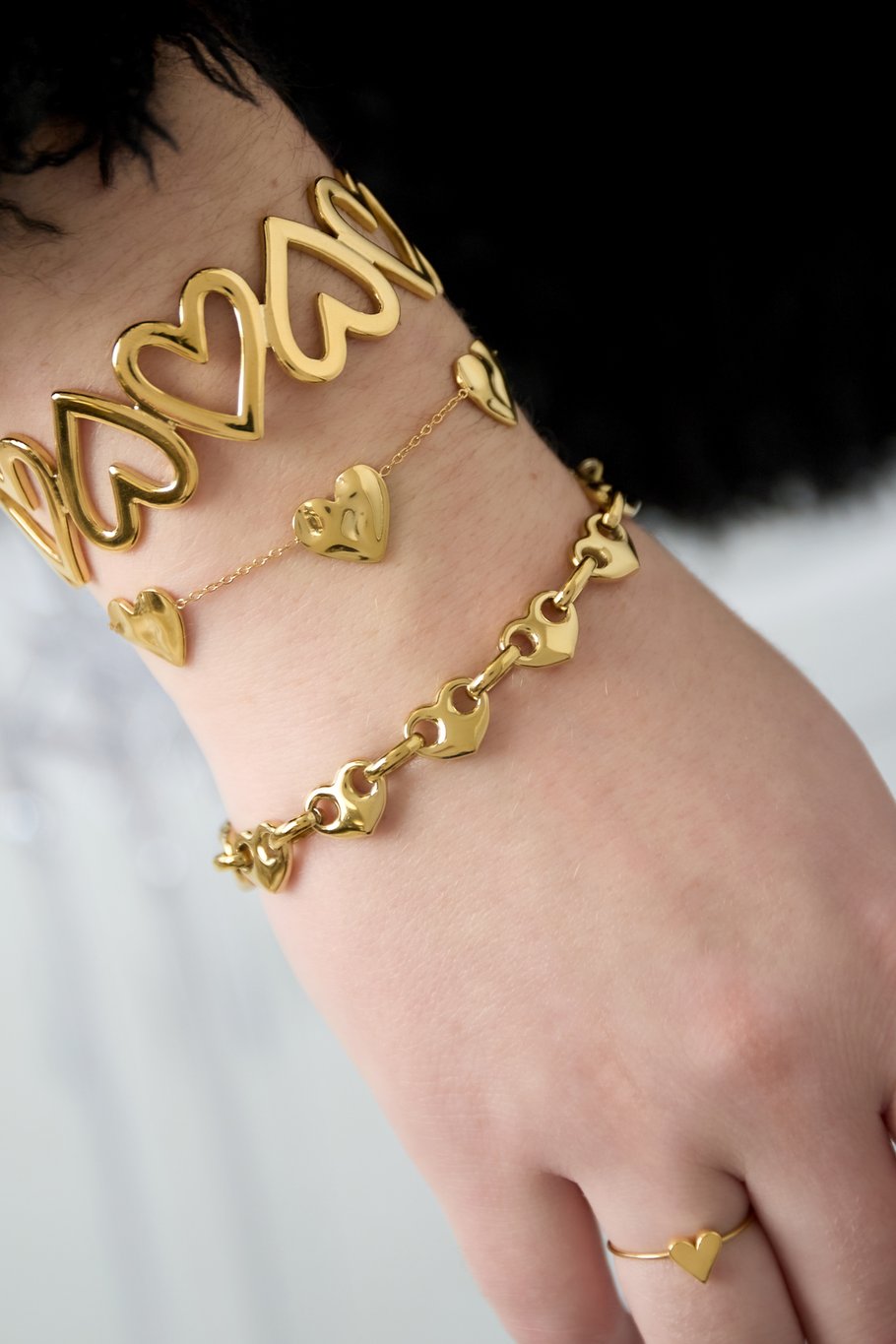 Bracelets à breloques en forme de cœur, décontractés, simples et quotidiens, bijoux pour femmes h5Image2