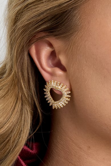 Kupfer Ohrstecker Herz Elegante Weihnachten Luxuriöse Serie Damenschmuck h5 Bild4