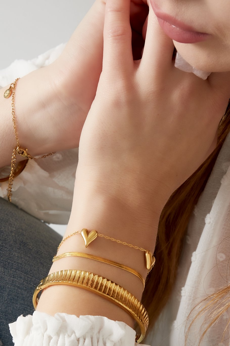 Armband mit Struktur - Goldfarben Bild2