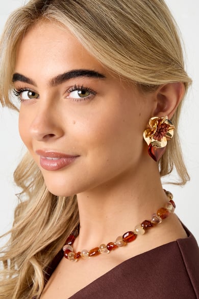 Iron Drop Earrings Flower Daily Ethnic Series Women's jewelry h5 Picture2