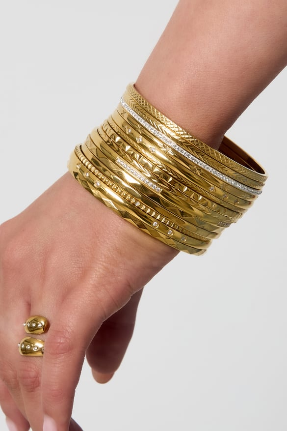 Pulseras de acero inoxidable geométricas diarias 2