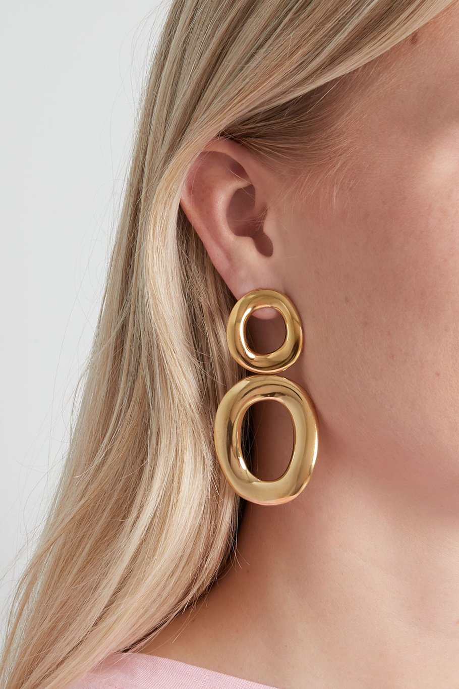 Stainless Steel Drop Earrings circle Casual Daily Simple Series Women's jewelry Picture2