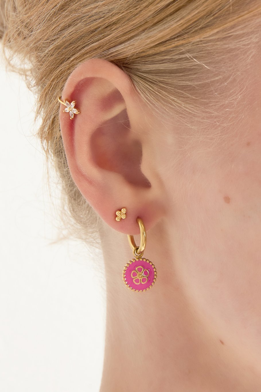 Stainless Steel Drop Earrings Flower Casual Daily Simple Series Women's jewelry Picture2