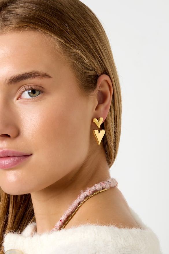 Boucles d&#39;oreilles pendantes en acier inoxydable, style cœur, décontractées, simples et quotidiennes, bijoux pour femmes