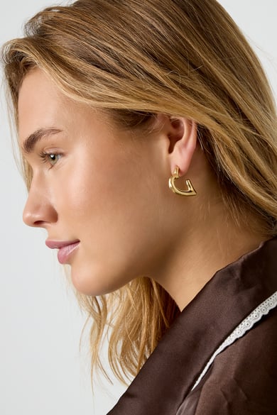 Hoop Earrings Heart Casual Daily Simple Series Women's jewelry h5 Picture2