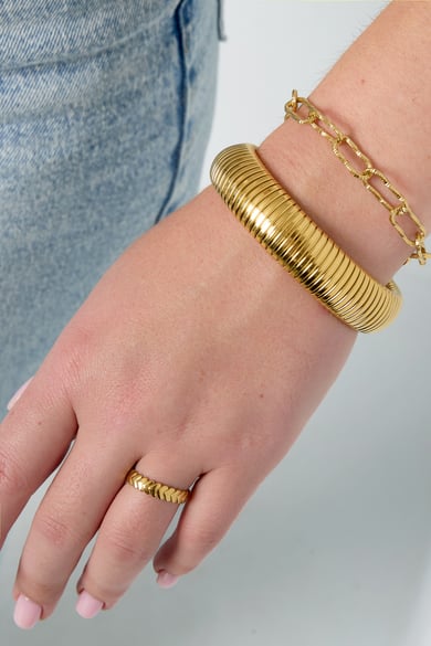 Stainless Steel Bangles-15mm Geometric Casual Daily Simple Series Women's jewelry h5 Picture2