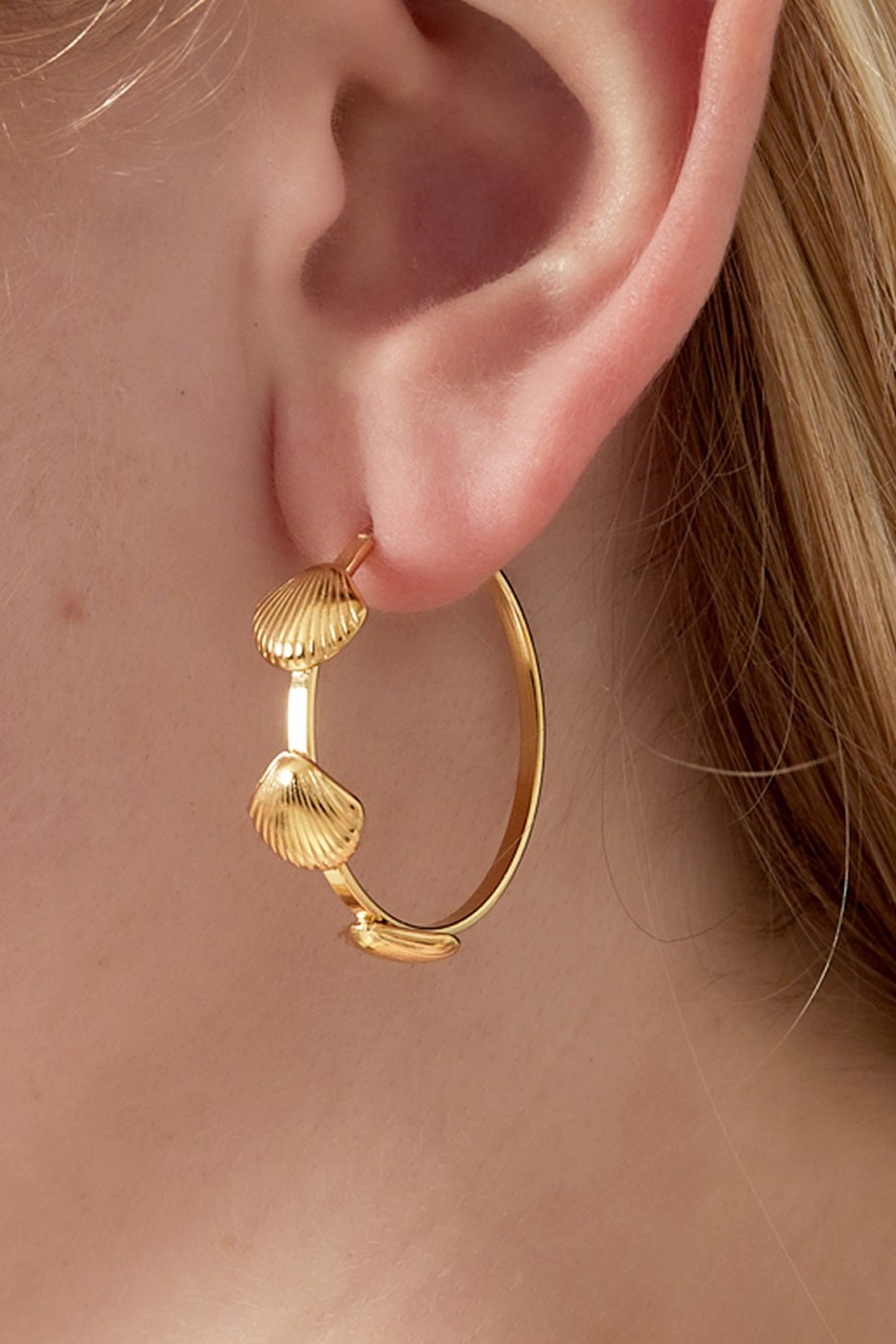 Boucles d&#39;oreilles créoles coquillage Image2
