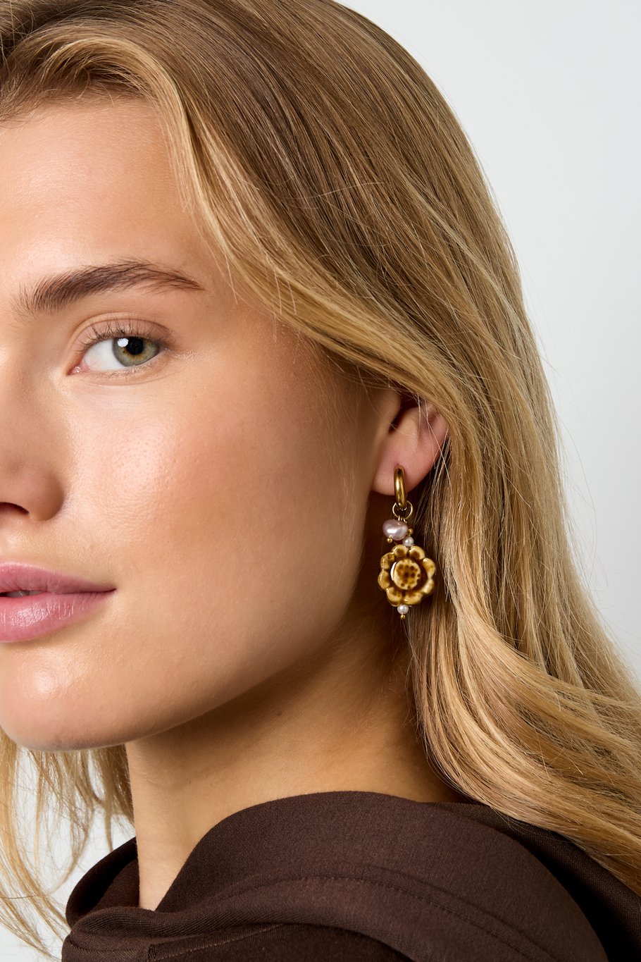 Stainless Steel Drop Earrings Flower Casual Daily Simple Series Women's jewelry h5Picture2