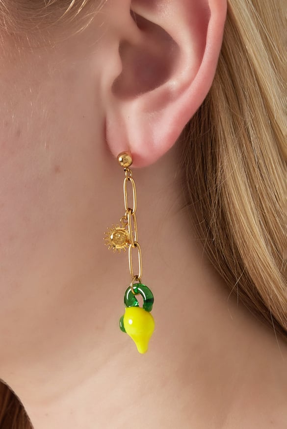 Boucles d&#39;oreilles soleil citron