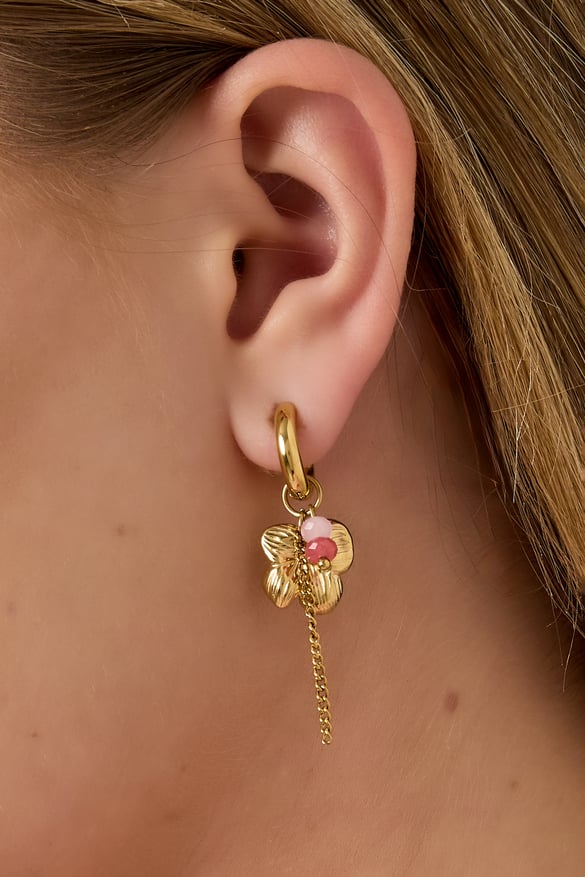 Oorbellen van roestvrij staal met bloemenmotief, casual, dagelijks, eenvoudig, serie, damessieraden 2