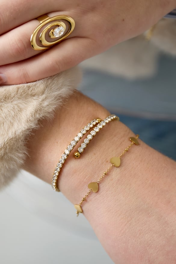 Bracelets manchettes en acier inoxydable, style décontracté, simple et quotidien, pour femmes