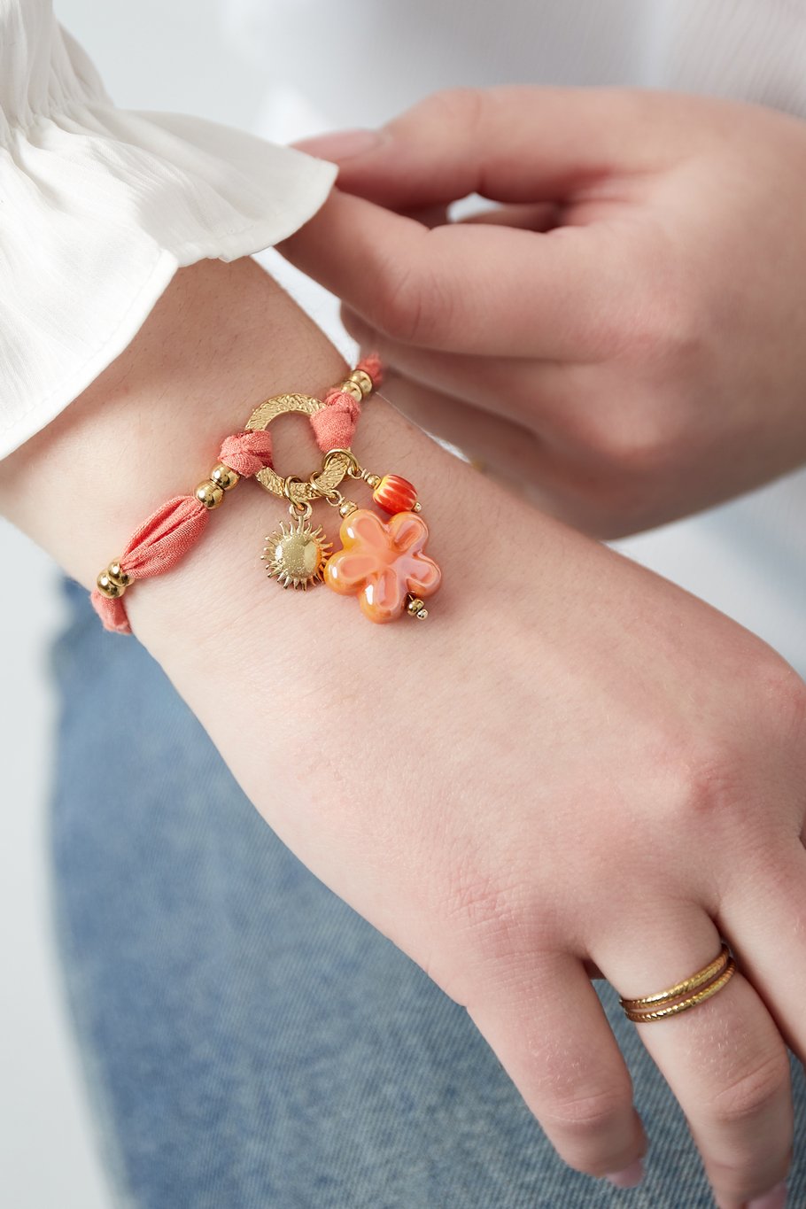 Sunny Floral Armband - Orange &amp; Gold Farbe Bild2