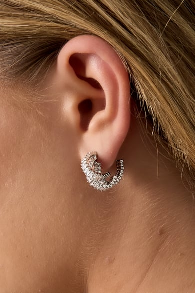 Kupfer Creolen Geometrische Elegante Weihnachten Luxuriöse Serie frauen schmuck h5 Bild4
