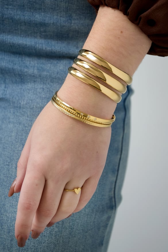 Bracelets en acier inoxydable, séries Casual Daily Simple, bijoux pour femmes