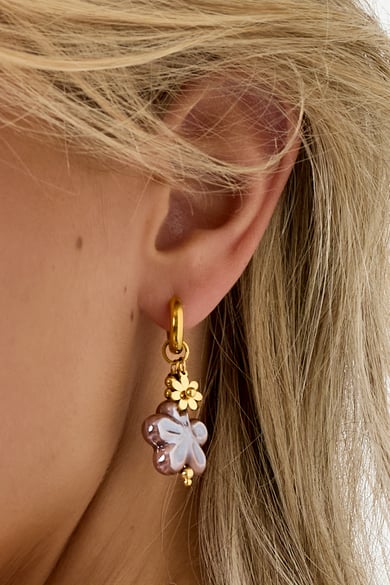 Stainless Steel Drop Earrings Flower Daily Daily Simple Series Women's jewelry h5 Picture3