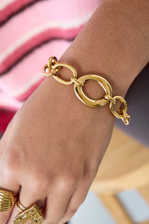 Pulseras de cadena de acero inoxidable Cadena Casual Diario Serie Simple Joyería de mujer