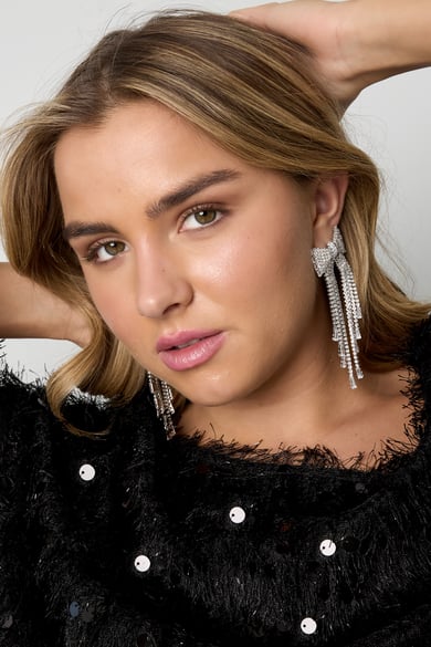 Kupfer Baumeln Ohrringe Bogen Knoten Elegante Weihnachten Luxuriöse Serie frauen schmuck h5 Bild4