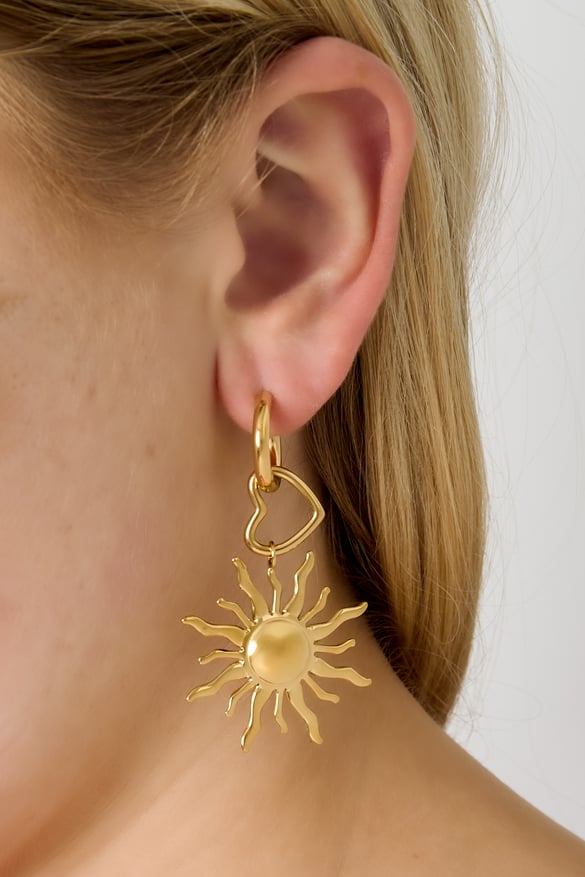 Pendientes colgantes de acero inoxidable Sol/Luna Serie Casual Diario Simple Joyería para mujer 2