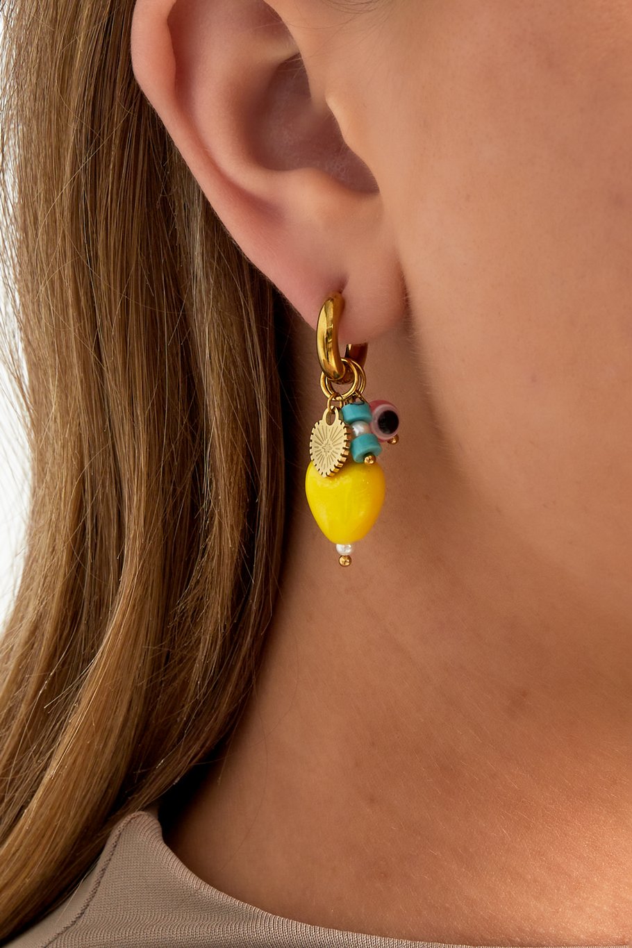 Boucles d'oreilles citron avec breloques h5Image2