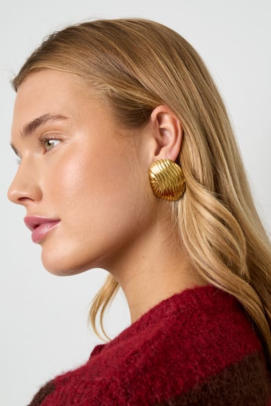 Pendientes de acero inoxidable con forma irregular, serie informal, para uso diario, joyería para mujer. h5 Imagen2