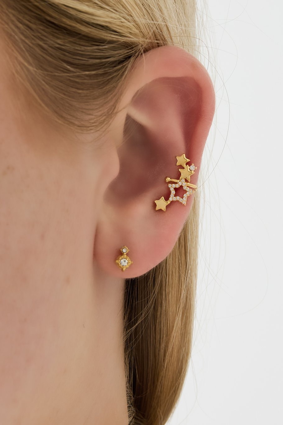 Puños de oreja de cobre con forma de estrella, estilo casual y diario Imagen2