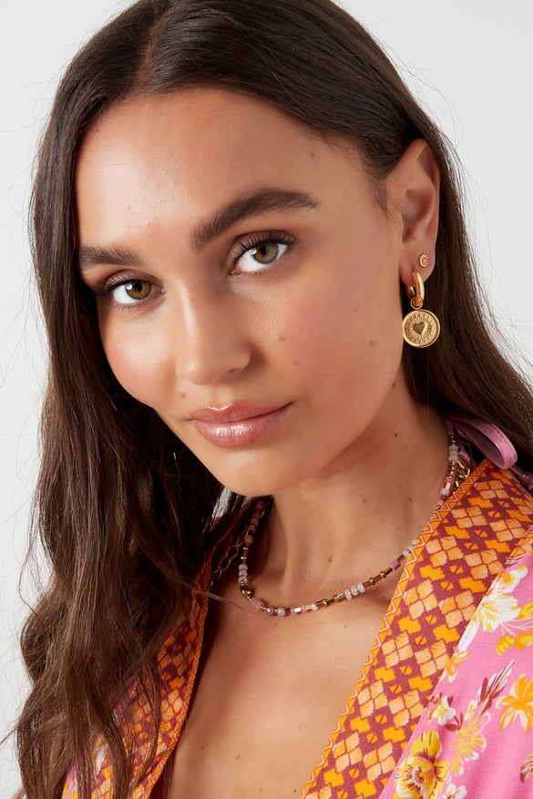 Boucles d'Oreilles Coeur Pièce - Doré Acier Inoxydable 2