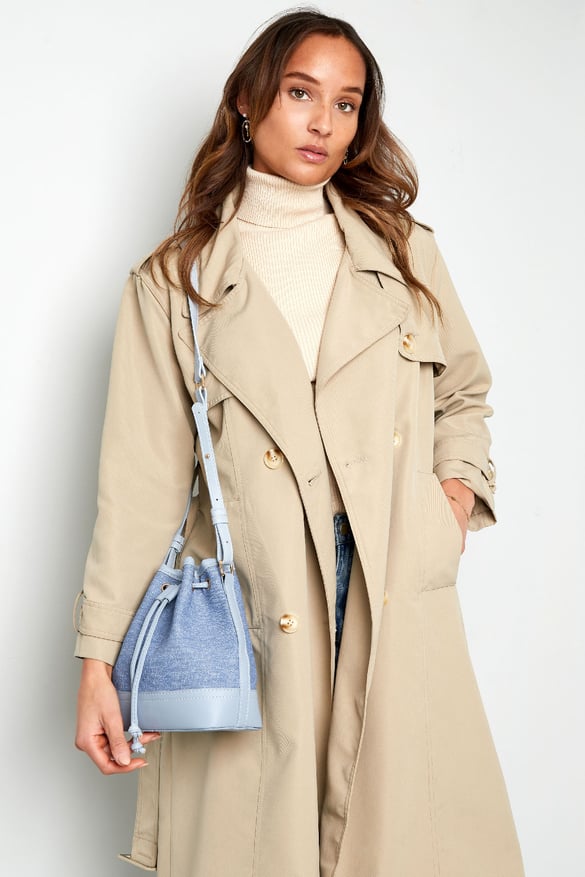 Borsa a secchiello in denim - blu scuro