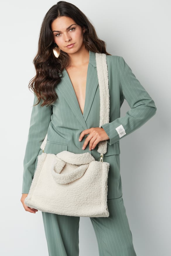 Fluffy Teddy bag - white 2