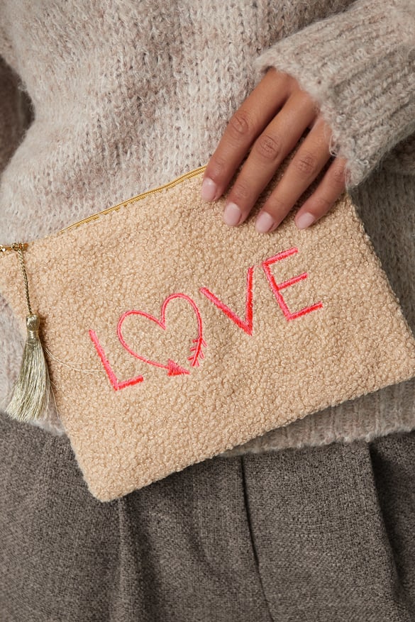 Adorabile borsa per il trucco Teddy - rosa chiaro