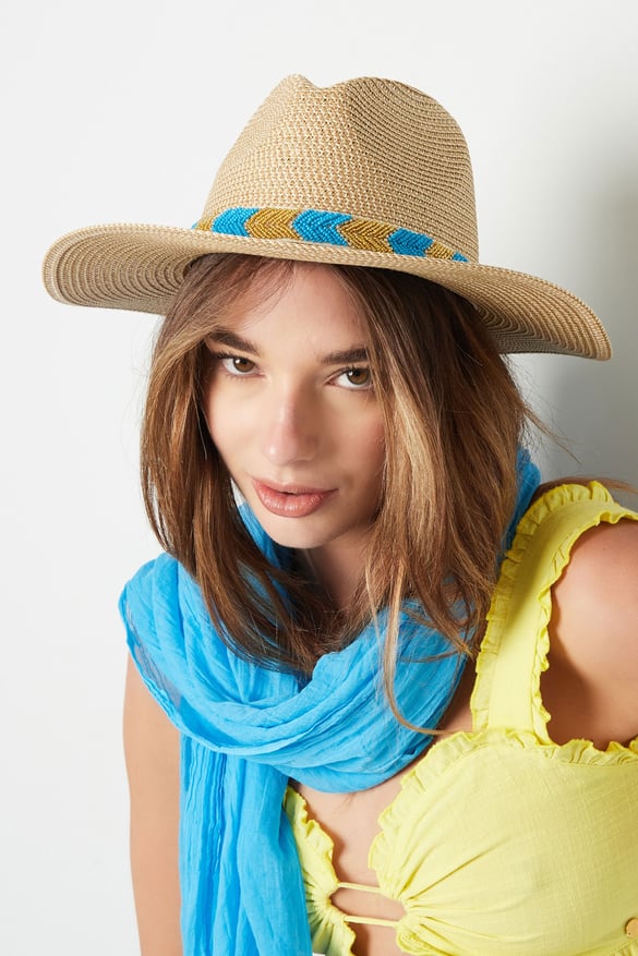 Chapeau d'été détail coloré - beige Paper
