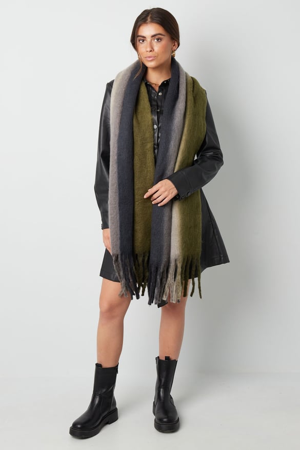 Winter scarf ombre colors gray