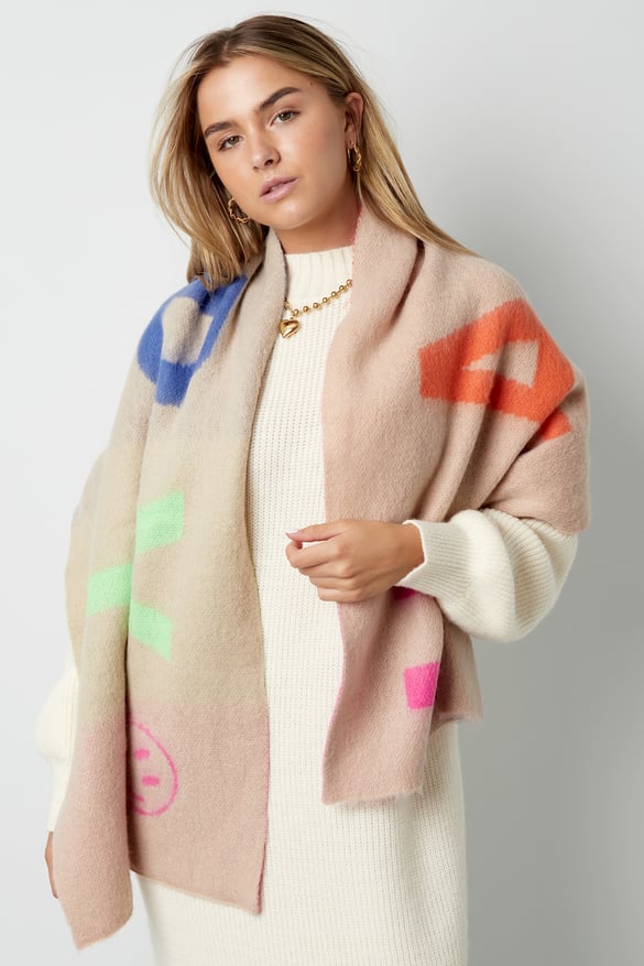 Joyful twist scarf - black multi