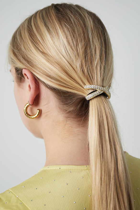 crossed shimmer hair elastic 2