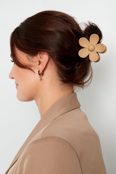 Solid color matte daisy flower hair clip fuchsia Resin h5 Picture2