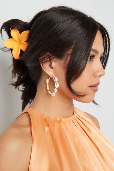 Hair clip flower - cream Plastic h5 Picture2