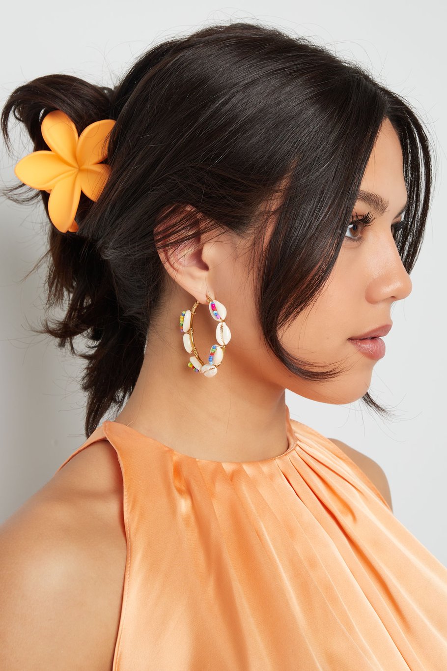 Hair clip flower - cream Plastic Picture2