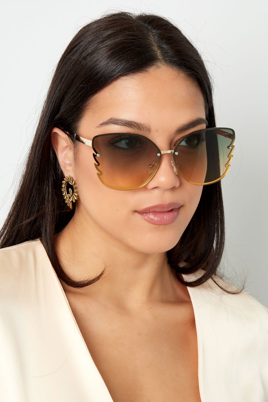 Sonnenbrille Flammendetail Schwarz Bild5