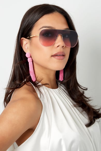 lunettes de soleil big glasses noir couleur or h5 Image4