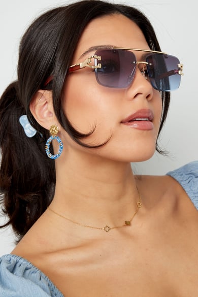 Sonnenbrille Holzdetails Leopard Bright Blue h5 Bild3