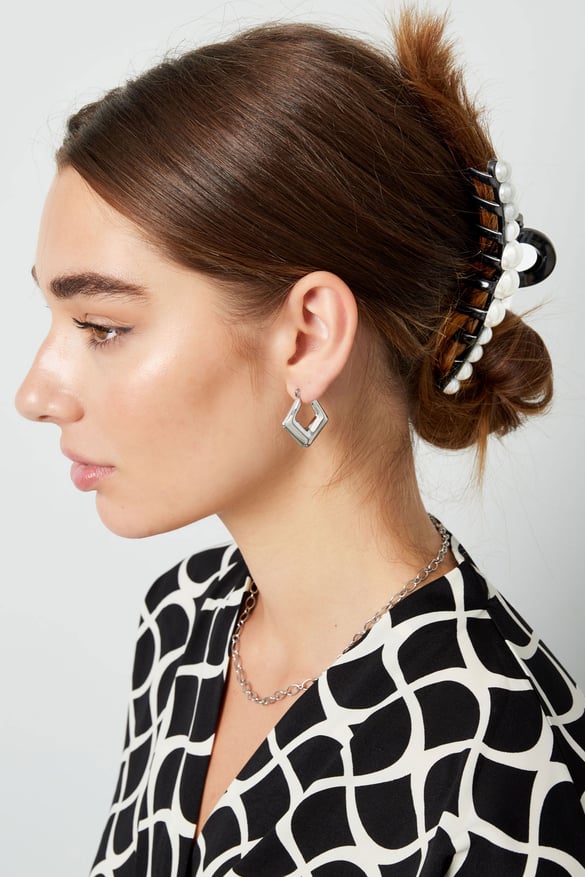 Fermaglio per capelli piccole perle - nero 2