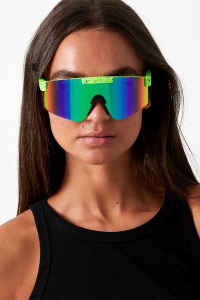 Lunettes de soleil imprimé verres colorés - vert h5 Image4
