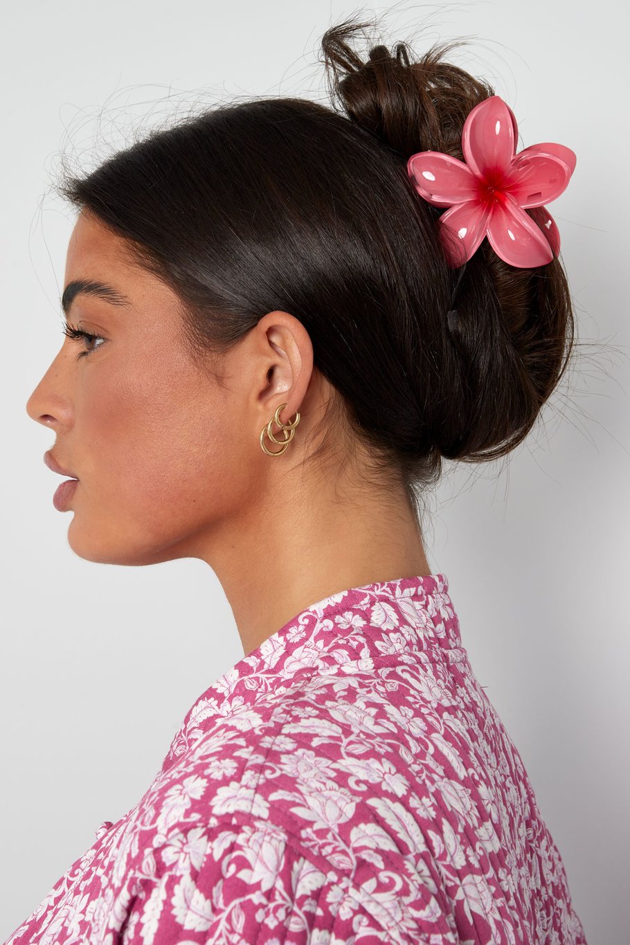 Hair clip with gradient flower Hawaii love - light pink h5Picture2