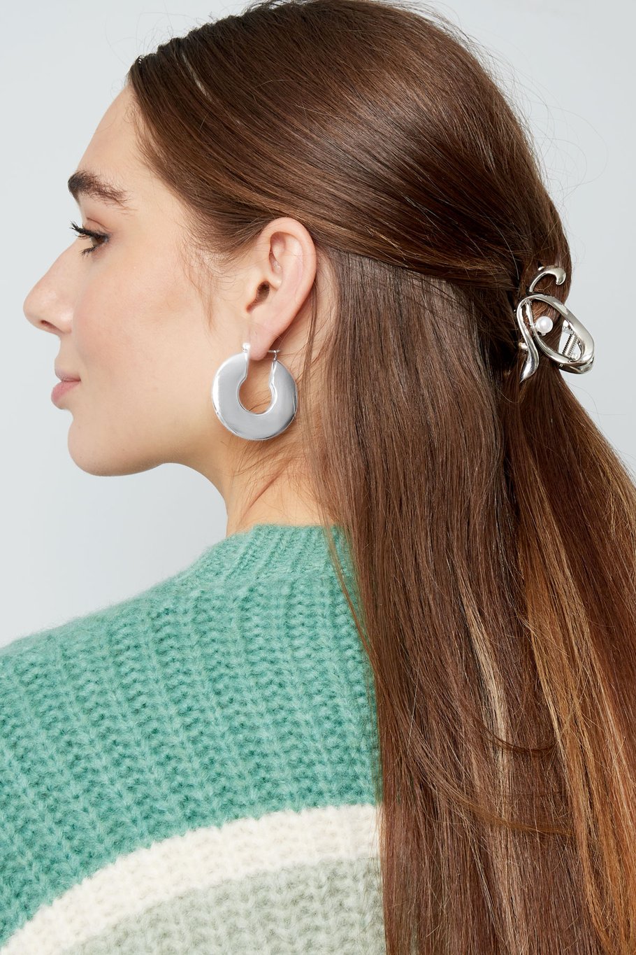 Grazioso fermaglio per capelli con perle dorate Immagine3