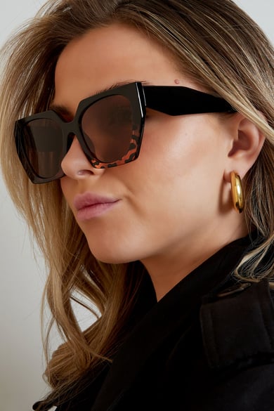 Trendige eckige Sonnenbrille - schwarz h5 Bild3
