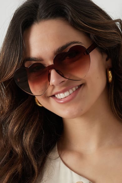 Gafas de sol con forma de corazón - rosa  h5 Imagen4