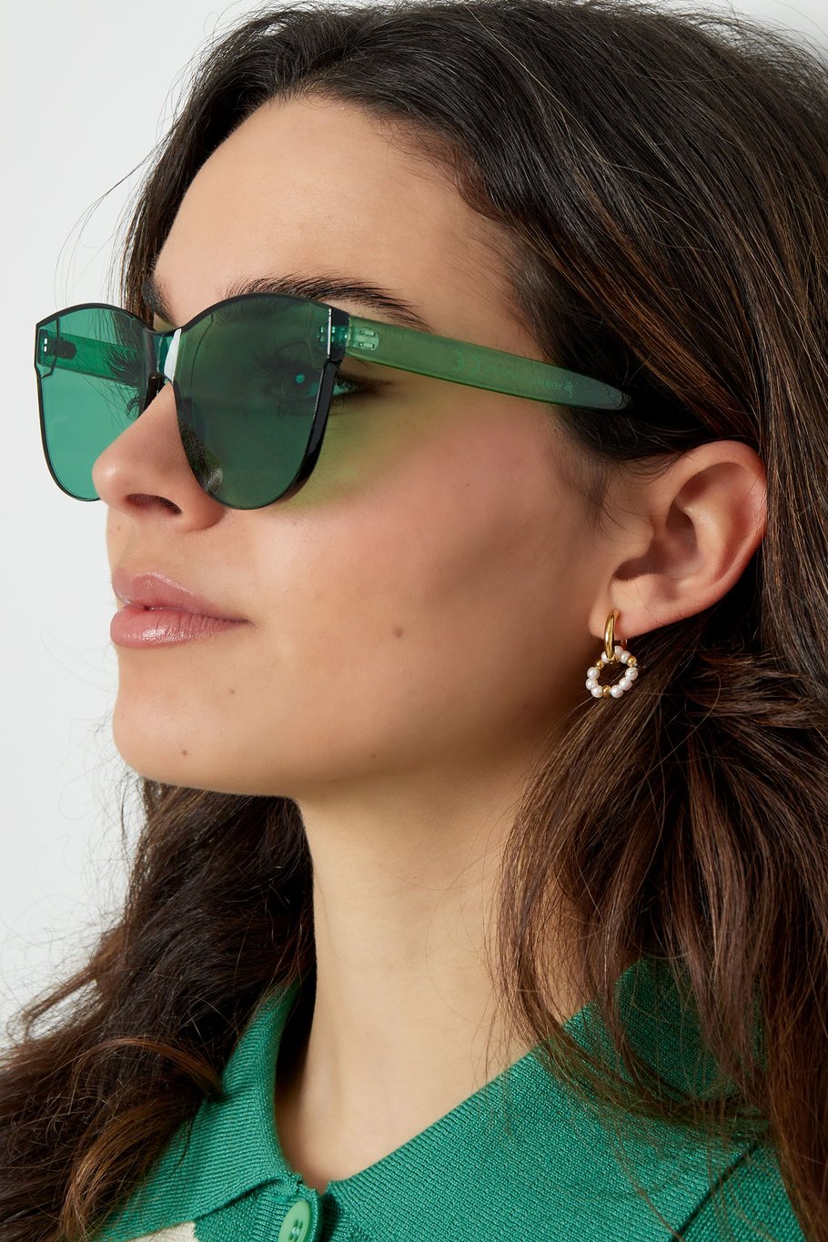 Single-color trendy sunglasses - beige h5Picture3