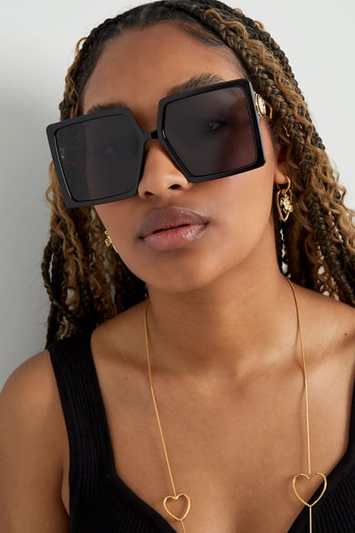 Sommerliche Statement-Sonnenbrille – Schwarz  h5 Bild2