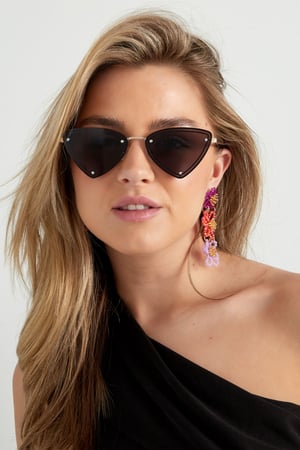 Retro party sunglasses - black Gold color h5 Picture2