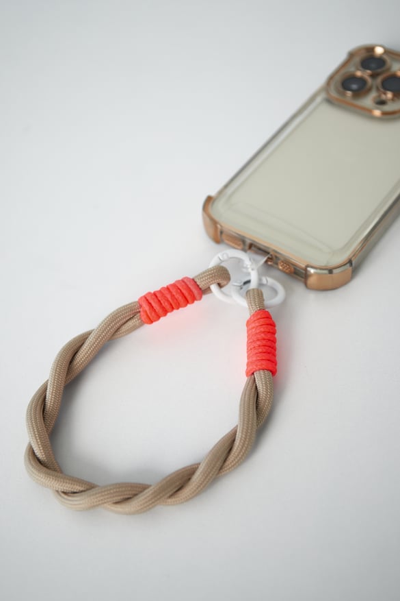 Telephone cord twisted - green &amp; pink