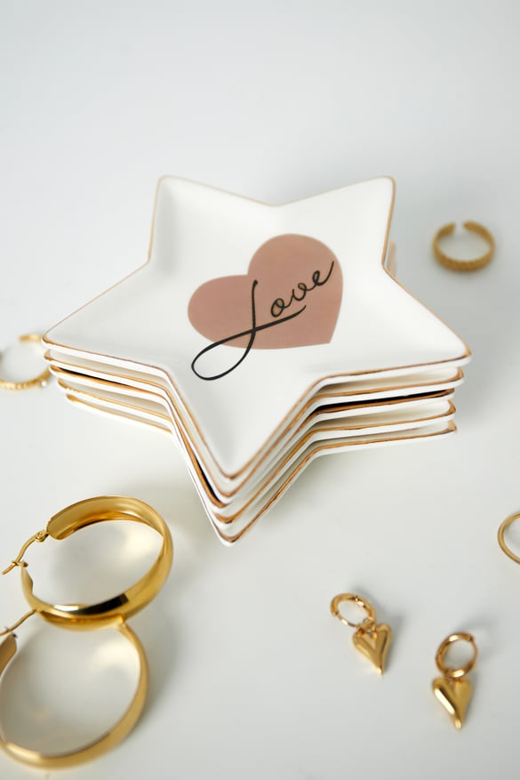 Glass display star love - White 2